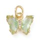 thumbnail image 1 of Brass Micro Pave Clear Cubic Zirconia Pendant with Glass Butterfly Golden Dark Sea Green 11x9.5x3mm Hole: 3.5mm, 1 of 2