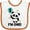 White and Orange, variant on Inktastic Babys First Birthday Panda with Balloon Boys or Girls Baby Bib