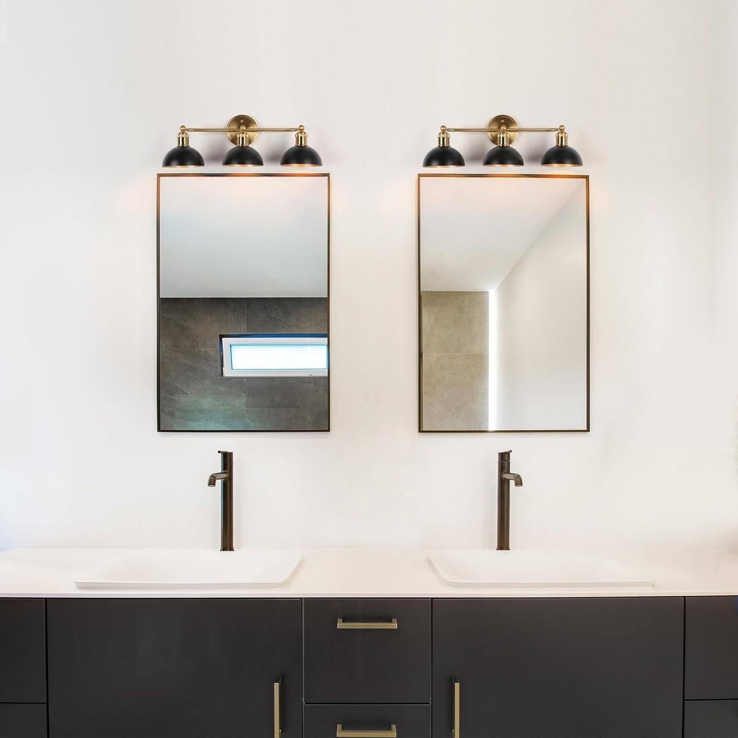 Lighting Bathroom Light Fixtures, Black and Gold Vanity Lights for Bathroom