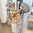 thumbnail image 4 of Guvpev 3D Plush Dinosaur Skeleton Costume, Realistic Spinosaurus Fossil Jumpsuit with Padded Spine and Skull Mask, Spooky Halloween Dress-Up & Role Play Outfit for All Age Groups, 4 of 9