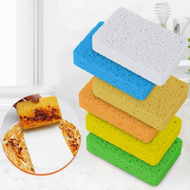 OAVQHLG3B Kitchen Cleaning Sponge Block Large Cellulose Sponges,Scrub  Sponges for Dish,Non-Scratch Dish Scrubber Sponge for Household, Cookware,  Bathroom 