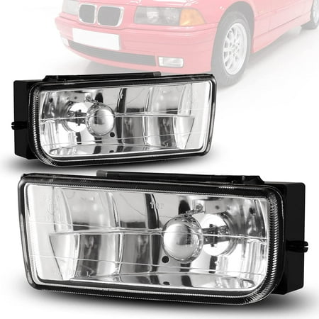 Fog Lights for BMW M3 (E36) 3 Series 1992-1999 Fog Lamps Replacement Assembly With H1 12V 55W Bulbs-1 Pair (Clear Lens)