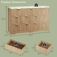 thumbnail image 2 of Fluted Dresser for Bedroom with 7 Drawers, 53'' Modern Dressers with Faux Marble Top, Mid Century Chests of Drawers with Gold Handle & Curved Profile, Natural Wood TV Dresser for Bedroom, Living Room, 2 of 8
