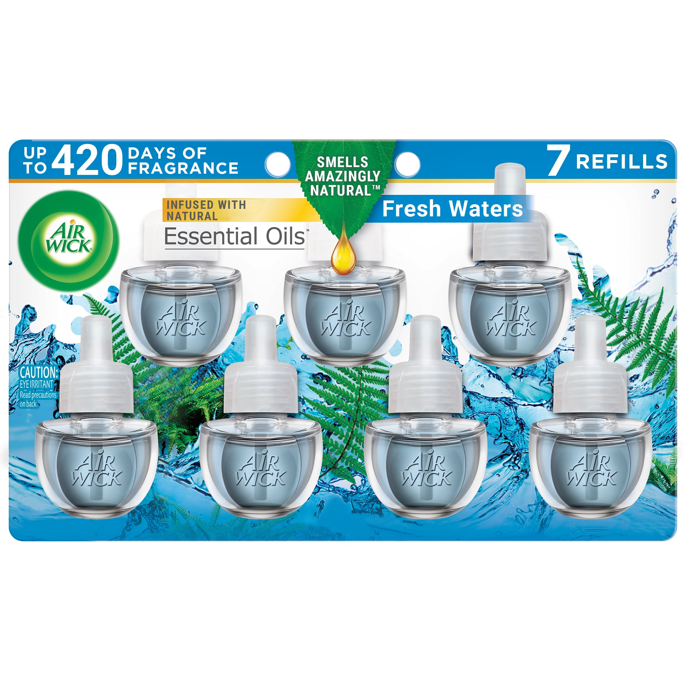 Air Wick Plug in Scented Oil Refill, 7 ct, Fresh Waters, Air Freshener