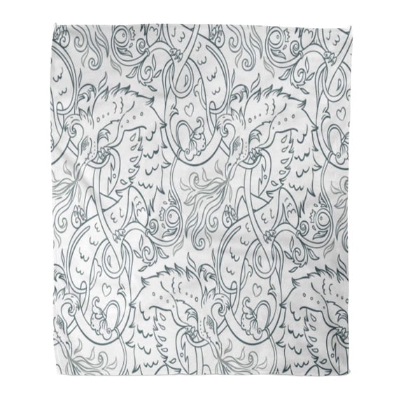 SIDONKU Flannel Throw Blanket Mythological Magic Beast Basilisk Legendary Bizarre Creature in Medieval Soft for Bed Sofa and Couch 58x80 Inches