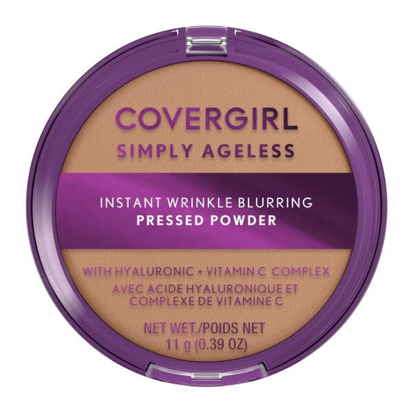 COVERGIRL - Simply Ageless Instant Wrinkle Blurring Pressed Powder, with hyaluronic acid & vitamin C - Mattifying, Hydrating Formula, 100% Cruelty-Free