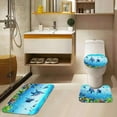 thumbnail image 3 of Underwater World Dolphin Shower Curtain Set with Toilet Lid Cover and Non-Slip Rugs, Tropical Fish 4 Pcs Shower Curtain Set with 12 Hooks, Ocean Kids Bathroom Set with Rugs and Accessories, 3 of 7