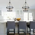 thumbnail image 3 of LNC 3-Light Farmhouse Chandelier with Rope for Kitchen Island,Matte Black, 3 of 5