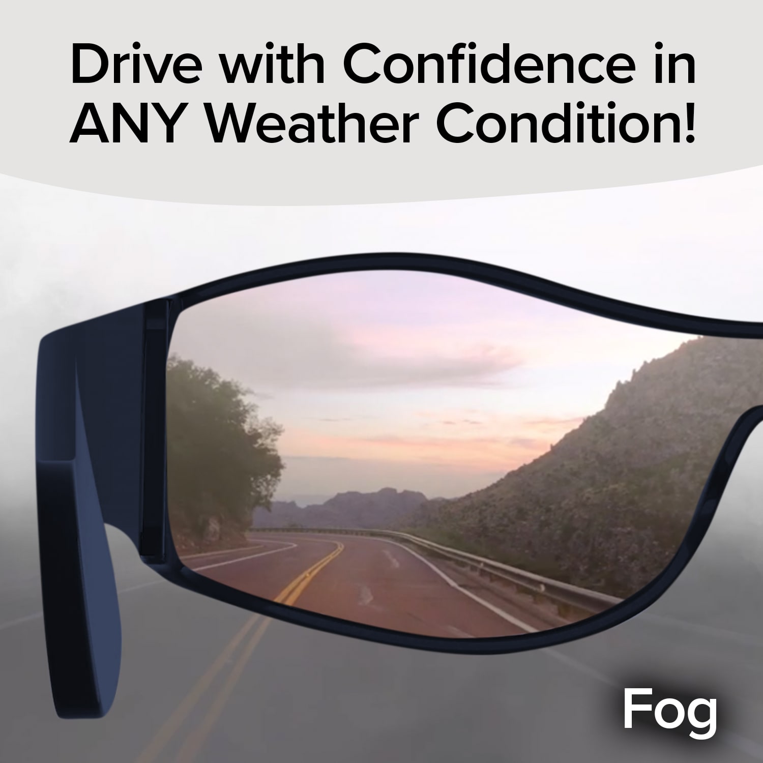 BattleVision Storm Wraparound Bad Weather Driving Glasses – As Seen On TV, Model 17059