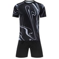 thumbnail image 4 of LJEFF Kids 2PC Soccer Uniform Set, Summer Elastic Waist Quick Dry Short Sleeve Boy Sports Outfit Black Size 16, 4 of 5