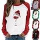 thumbnail image 4 of Puntoco Mujer Primavera Patchwork Navidad Impreso Manga Larga Cuello Redondo Casual Tee tops Puntoco Puntoco-5808, 4 of 7