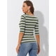 thumbnail image 4 of Disfraz de navidad Camisecon mangas de codo pamujer Camisebásiinformal con cuello de barco y corte ajustado Verde gris XL, 4 of 5