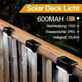 thumbnail image 4 of Lámpara Paso Solar LED Luces Cerca para Exteriores 4 Piezas Impermeable Blanco FLhrweasw, 4 of 9
