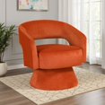 thumbnail image 2 of Lessa Swivel Accent Chair- Orange- Round Base- Soft Foam Cushion, 2 of 6