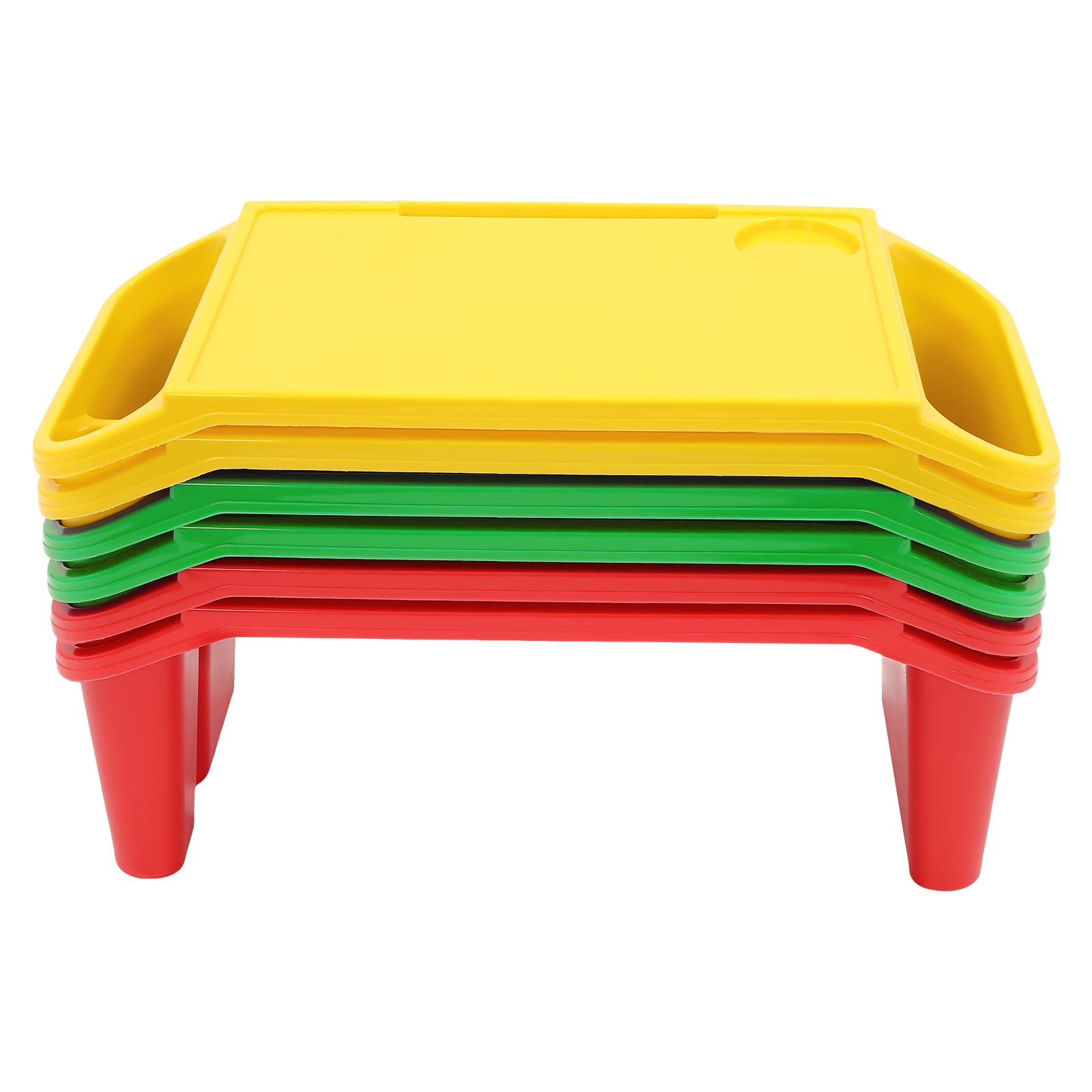 6 Pcs Kids Lap Desk Tray, PP Portable Lap Desks, Lap Desk Tray for Home School Kindergarten Eating Reading Drawing