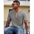 thumbnail image 4 of COOFANDY Mens Henley Short Sleeve Classic Lightweight Tee Shirt 4 Button Fashion Pullover T-Shirts Casual Henley Shirts, 4 of 6