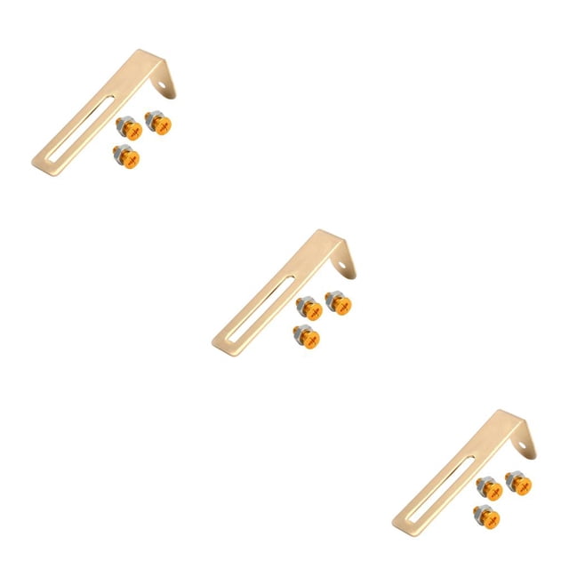 Shengyu Electric Guitar Pickguard Bracket Metal String Instrument Part Mounting Component Scratch Plate Holder with Screws Golden 3Set