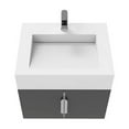 thumbnail image 2 of Nile 24" Black Wood Floating Vanity with White Top and Brushed Nickel Trimm, 2 of 10