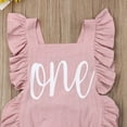 thumbnail image 3 of Letter Print Romper Ruffle Sleeveless Backless Summer Girls Baby Bodysuit, 3 of 7