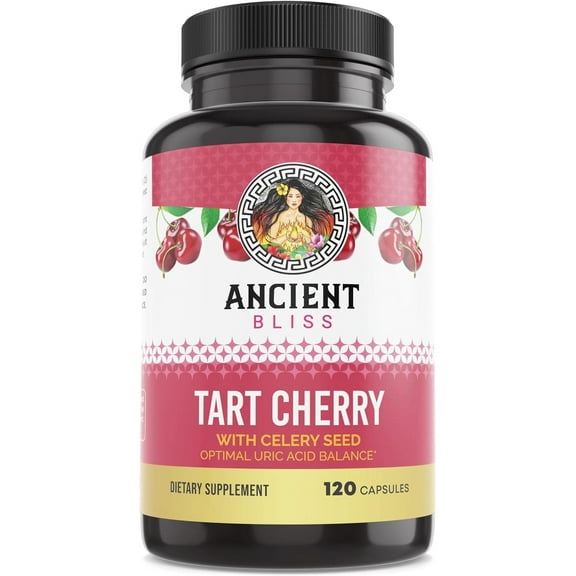 Ancient Bliss Tart Cherry Capsules, for Men & Women, Tart Cherry Supplement (60 Capsules)