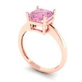 thumbnail image 2 of 2 ct Asscher Cut Simulated Pink Diamond Solitaire 14K Rose Gold Womens Engagement Ring, 2 of 5