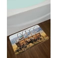 thumbnail image 2 of Western Bath Mat, Photo of Old Nostalgic Wild West American Cart Carriage in the Farm Texas Style, Non-Slip Plush Mat Bathroom Kitchen Laundry Room Decor, 29.5 X 17.5 Inches, Brown Yellow, Ambesonne, 2 of 2