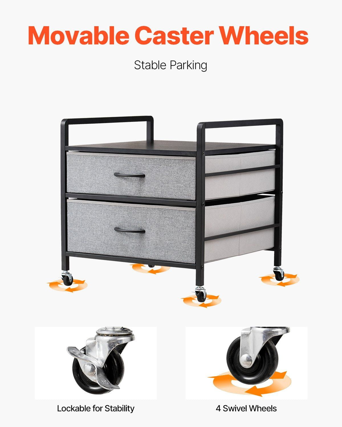 Mini Fridge Stand with Storage 176 lbs Gray Mini Fridge Table 2 Drawers