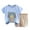 Light Blue, variant on Odeerbi Baby Girls Boys Clothes Baby Outfits Shirts Sets Toddler Cartoon Print Pattern Short Sleeve Two-piece Sute