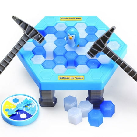 Desktop Table Game Generic Interesting Game Ice Breaking Knock Save The Penguin Great Family Kids Adults Game Toys Gifts Puzzle Table Desktop Game(Blue) ()