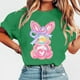 thumbnail image 4 of Tops de Manga Corta de Verano para las Mujeres Imprimir Blusa de Cuello Redondo, Moda Ligera de Poliéster Spandex, 4 of 7