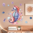 thumbnail image 2 of Adhesivos de pared coloridos con forma de caballito de mar, acuarela, animal marino, 2 of 4