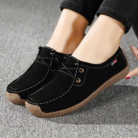 

Women‘s Flat Loafers Lightweight Lace-up Detail Slip-on Loafers