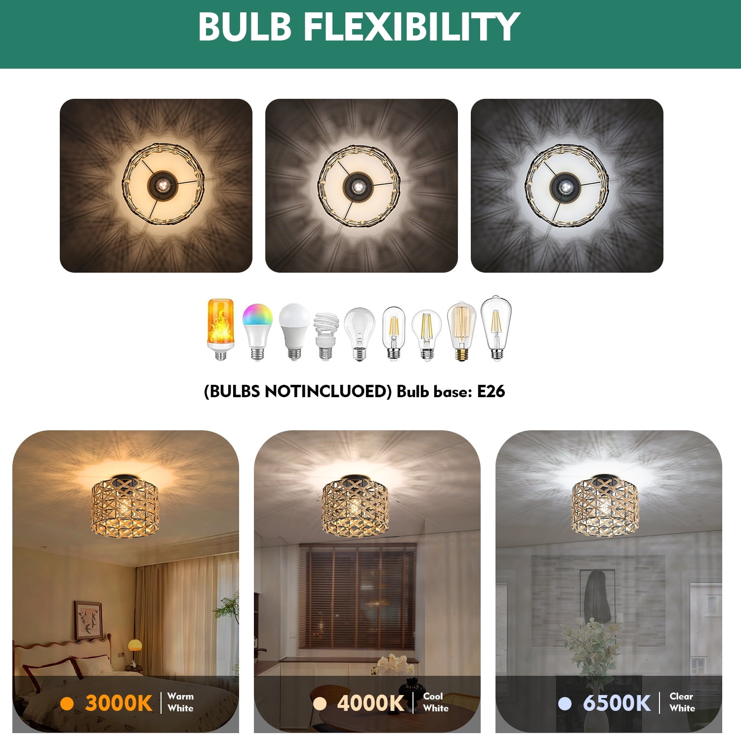 JOPESO Rattan Ceiling Light Fixtures, Bohemian Hand-Woven Flush Mount Ceiling Light for Farmhouse Kitchen Bedroom Living Room Dining Room