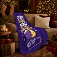 thumbnail image 3 of Study Hard Nap Harder Whimsical Cartoon Book Moon, Cozy Typography Art Scene, Warm Flannel Blanket for Living Room and Reading Nook, Art Lovers Graduation Gift, Artistic Home Decor, 3 of 9