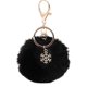 thumbnail image 1 of Llavero con pompón de copo de nieve, llavero con bola de piel artificial, accesorios esponjosos, colgante para bolso de coche (negro) Feliz Sencillez, 1 of 2
