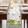 thumbnail image 3 of Table Runners 72 Inches Long Dress Scarves, Sunflowers Farmhouse Kitchen Table Runner, Coffee Tablerunners, Spring Farmhouse Country Truck Leaf Wood Grain 18x72 Inch, 3 of 9