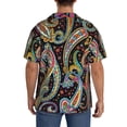 thumbnail image 3 of Sikiie Watercolor Romantic Paisley Men's Wrinkle Free Untucked Cuban Shirt Business Casual Button Down Shirts Short Sleeve ShirtLarge, 3 of 5