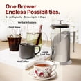 thumbnail image 3 of Cafe Du Chateau Stainless Steel French Press Coffee Maker, 34 oz Manual Coffee &Tea Brewer, 3 of 10