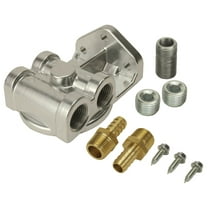 Derale 1/2" NPT Female Dual Side Port Style Oil Filter Mount Kit P/N 15709 Fits select: 1975-2018 FORD F150, 1999-2018 CHEVROLET SILVERADO