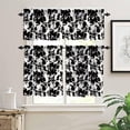 thumbnail image 3 of Western Black Cowhide Print Window Valance,Retro Home Bedroom Living Room Animal Cowhide Pattern Valance 3 Sets, 3 of 5