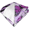 thumbnail image 6 of Butterfly (3) Throw Blankets 40"x30" Lightweight Flannel Fleece Cozy Soft Blanket Home Decor for Couch Bed Sofa Bedroom Living Room Travel Birthday Christmas All Season, 6 of 6