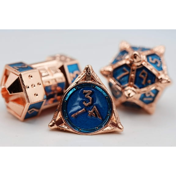 Foam Brain Games Poly Dice Set - Copper-Lit Space (7) New