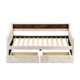 thumbnail image 5 of Twin Size Snowflake Velvet Daybed With 2 Storage Drawers And Built-in Storage Shelves For Home Office Living Room, 5 of 9
