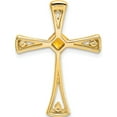 thumbnail image 4 of 14K Yellow Gold Citrine And Diamond Cross Chain Slide (Width 20) (Length 26.75) - Jbsp, 4 of 5