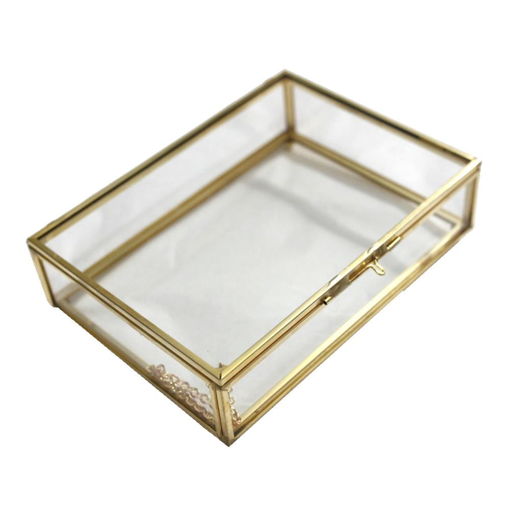 Geometric Terrarium Metal Glass Succulent Plant Jewelry Box 15.5x15.5x7.5 cm 