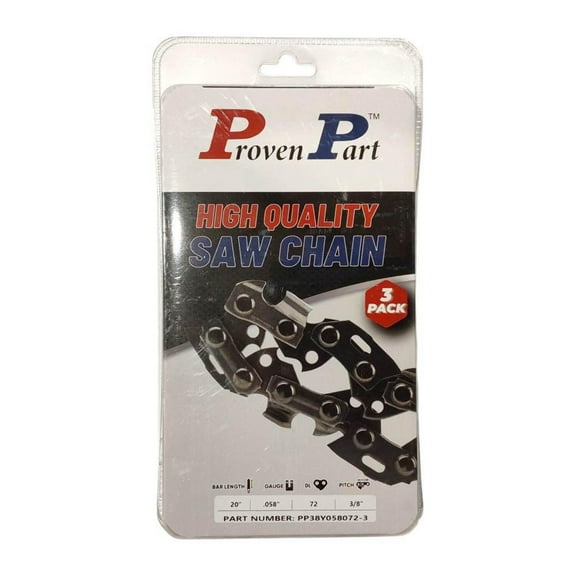 3-Pack of chainsaw Chain 38 Pitch 058 Gauge 72 DL Fits Husqvarna 581626972