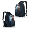 thumbnail image 5 of SCRAWLGOD Stone Soccer Print Blue Black School Backpack for Boys Girls Backpack for Kids Teens Elementary Middle School 17 inch Large Knapsack with Padded Strap, 5 of 7