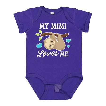 

Inktastic My Mimi Loves Me with Sloth and Hearts Gift Baby Boy or Baby Girl Bodysuit