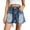 Dark Blue, variant on Womens Summer Loose Casual Shorts Drawstring High Waisted Denim Shorts Multi Pocket