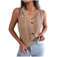 thumbnail image 2 of Njoeus Women's Tank Tops Casual Button V-Neck Knit Tanks Summer Sleeveless Shirts Camisole Tops for Women Trendy Blouse, 2 of 8